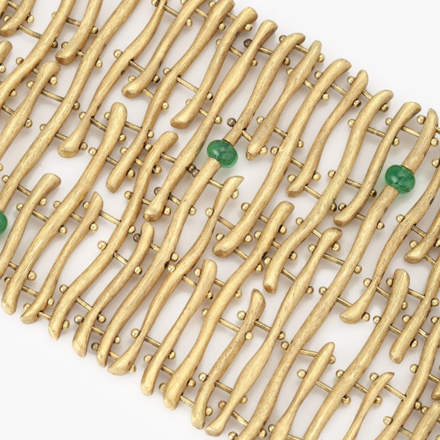 Yellow gold and emerald bracelet by Gucci, 1990's