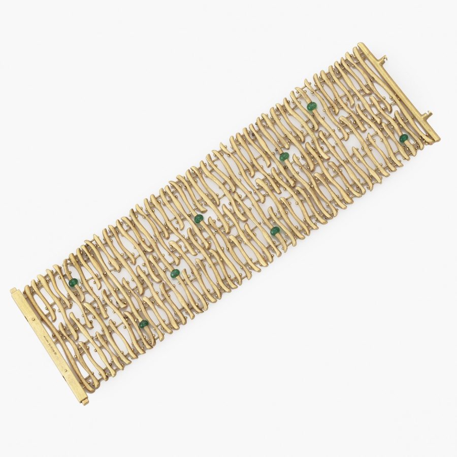 Yellow gold and emerald bracelet by Gucci, 1990's