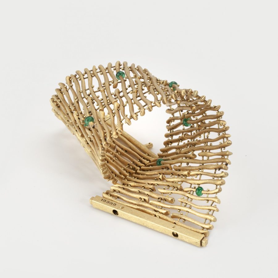 Yellow gold and emerald bracelet by Gucci, 1990's