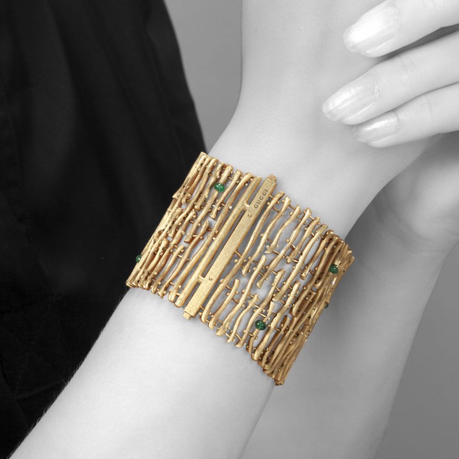 Yellow gold and emerald bracelet by Gucci, 1990's