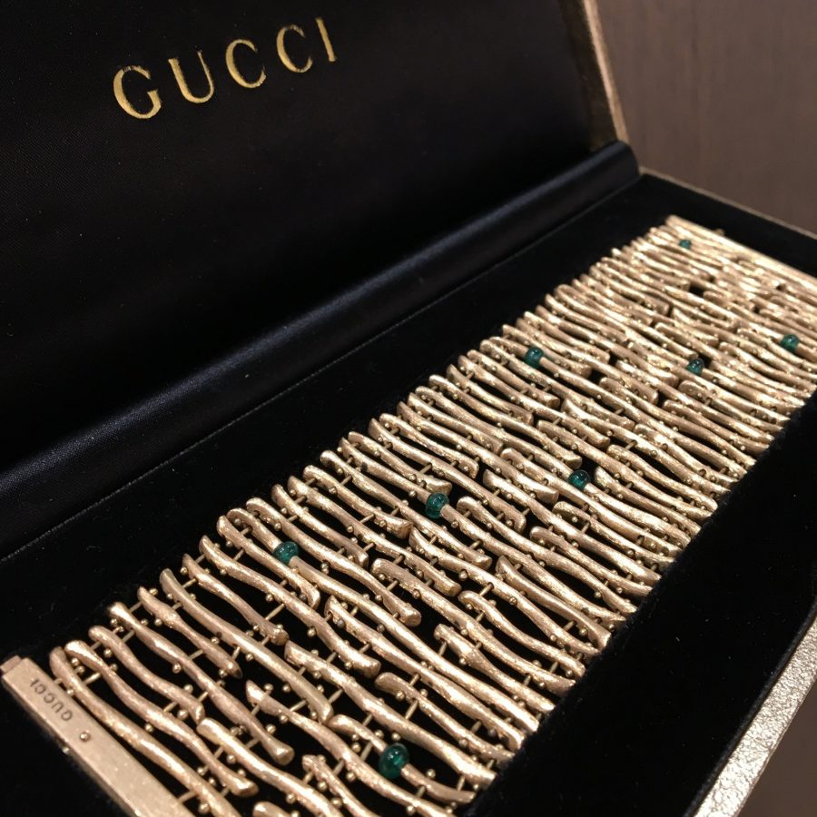 Yellow gold and emerald bracelet by Gucci, 1990's