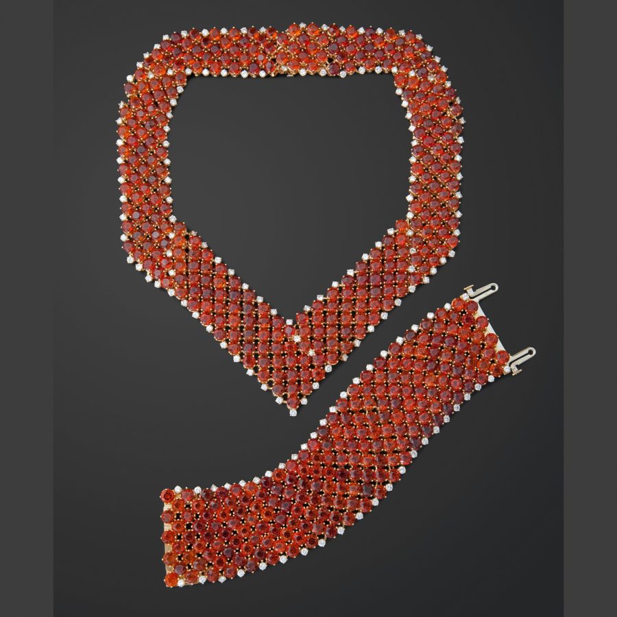 necklace and bracelet citrine and diamond by Wilm, Hamburg, Germany