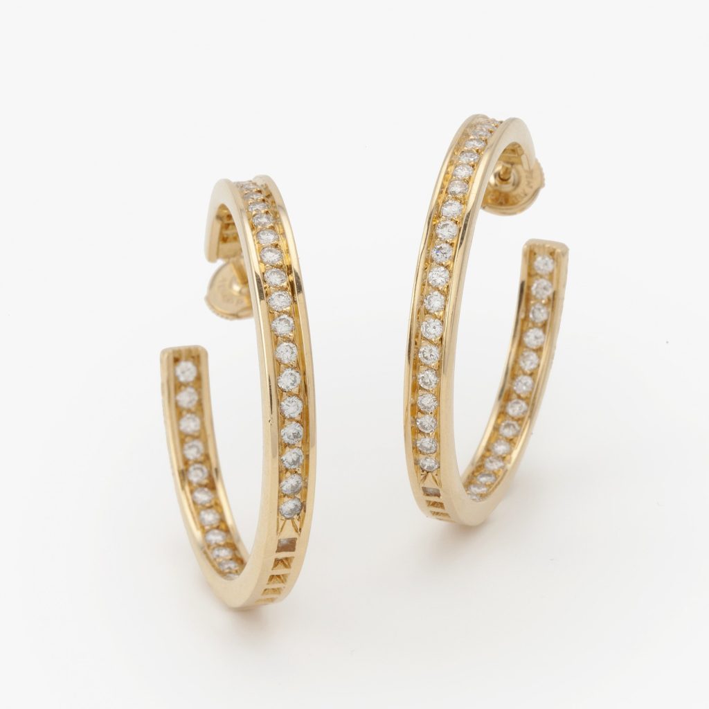 Cartier Paris inside out diamond hoop earrings