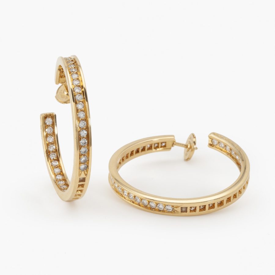 Cartier Paris inside out diamond hoop earrings