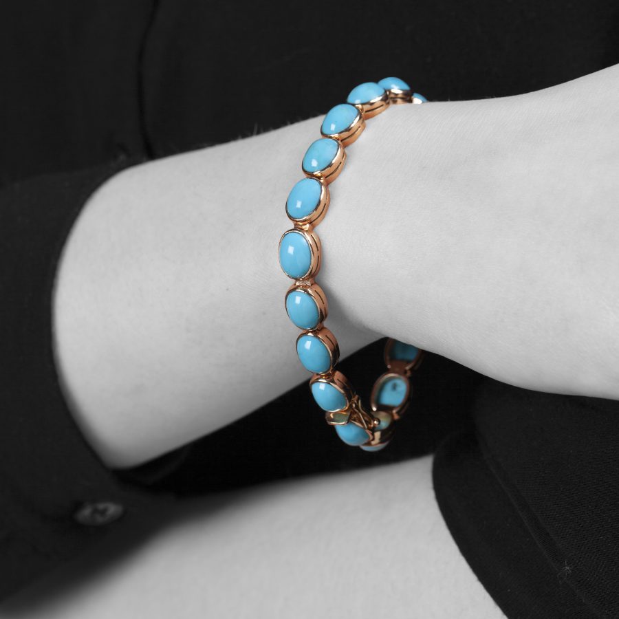 Modern bracelet pink gold turquoise