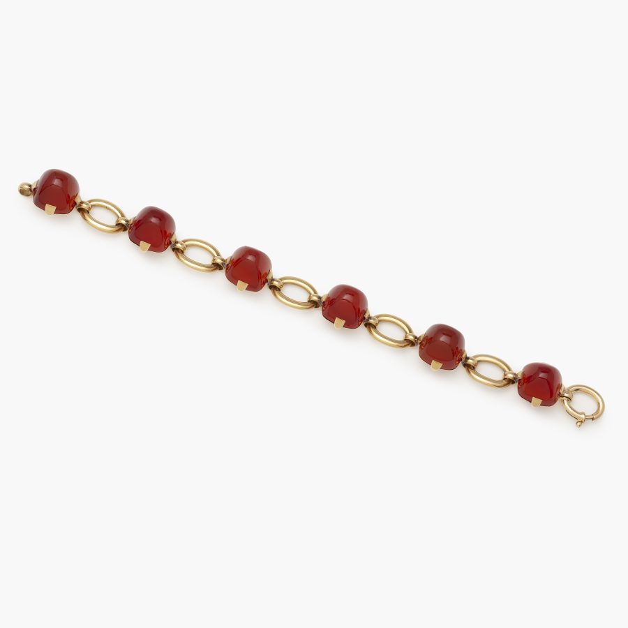 Art Deco yellow gold and carnelian bracelet by Marzo, Paris