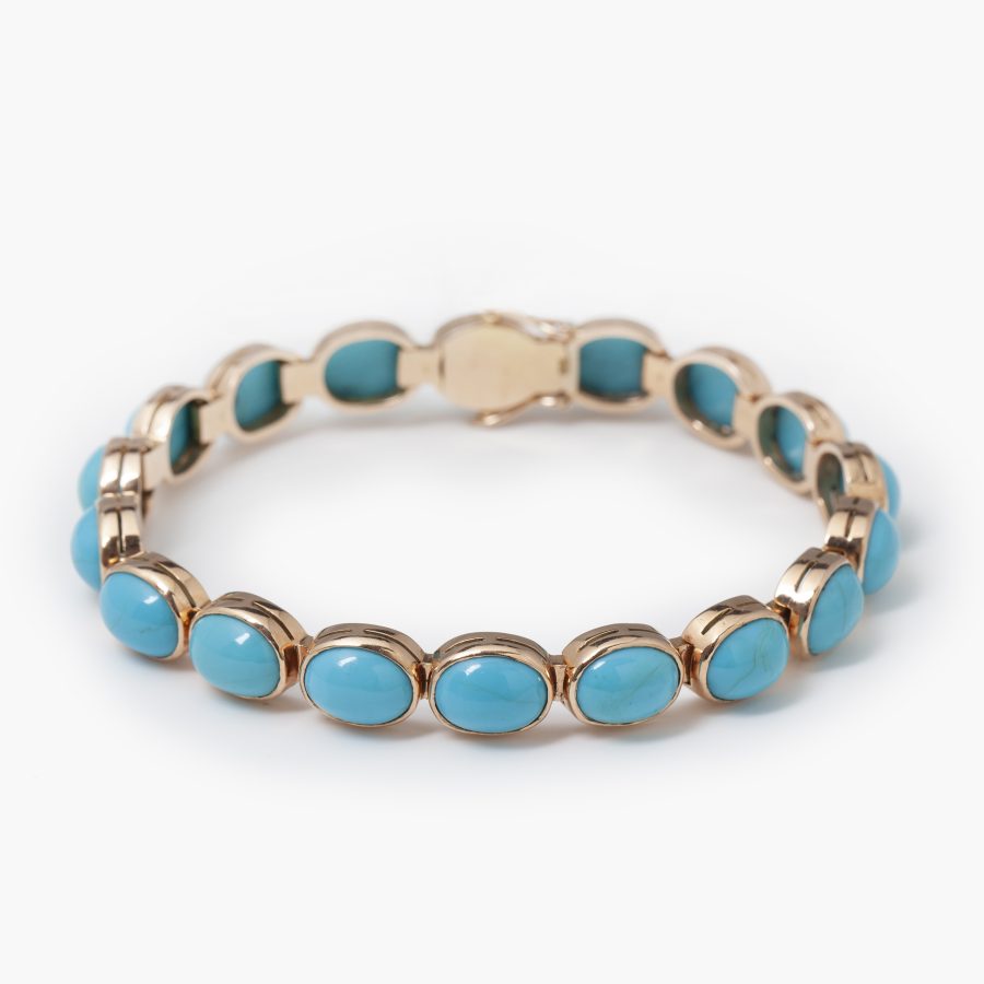 Modern bracelet pink gold turquoise
