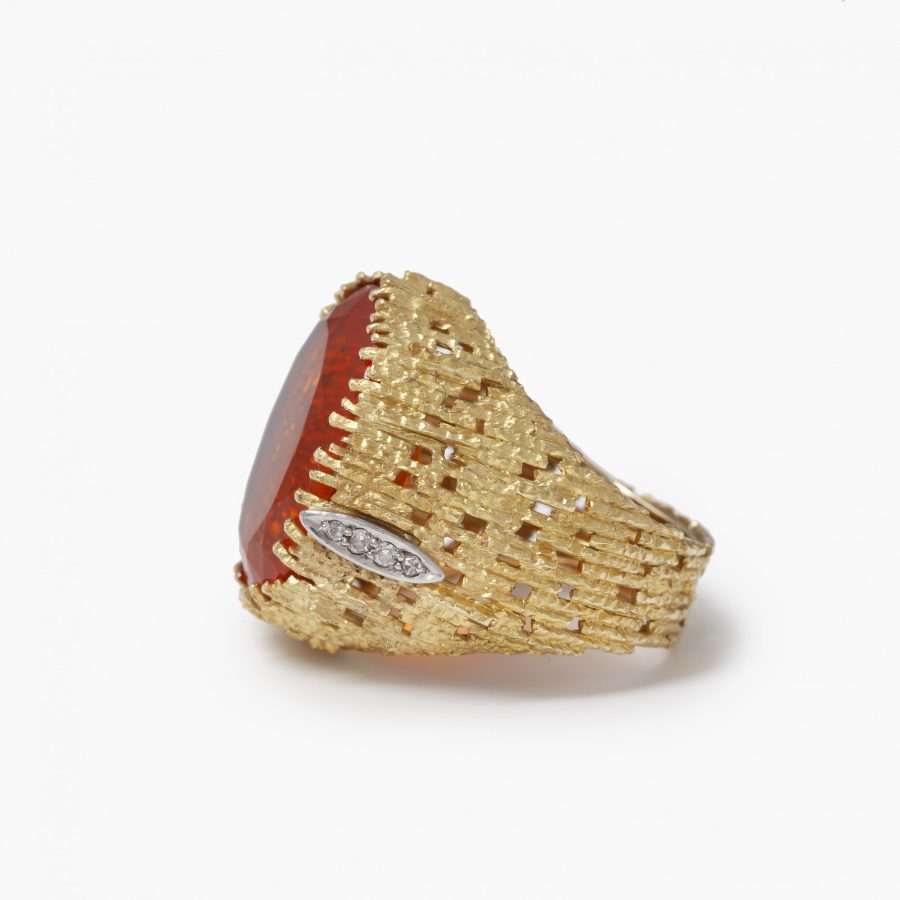 Andrew Grima fire opal ring dated 1976