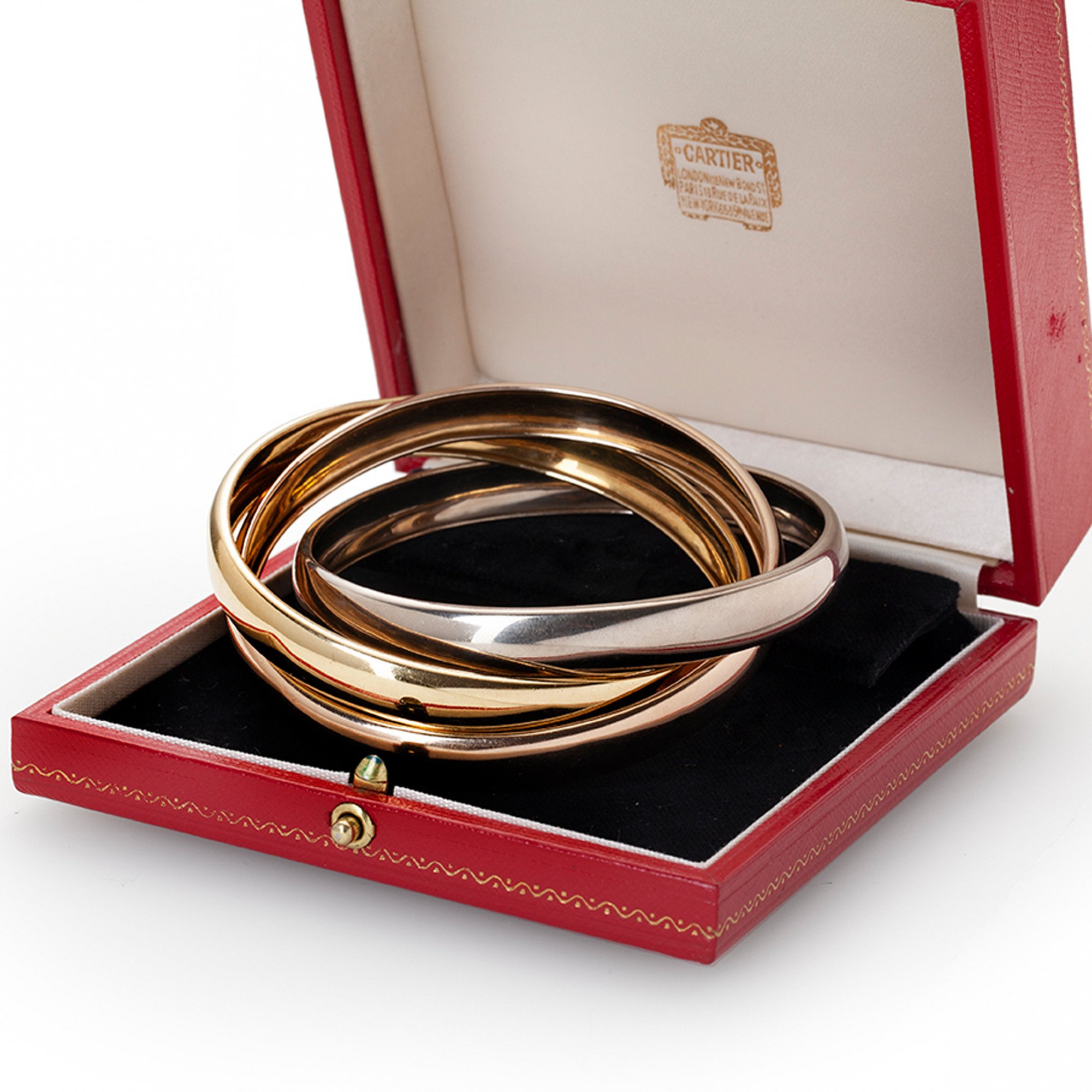 Vintage Cartier 'Trinity Kiss' Screw Bangle at Susannah Lovis Jewellers