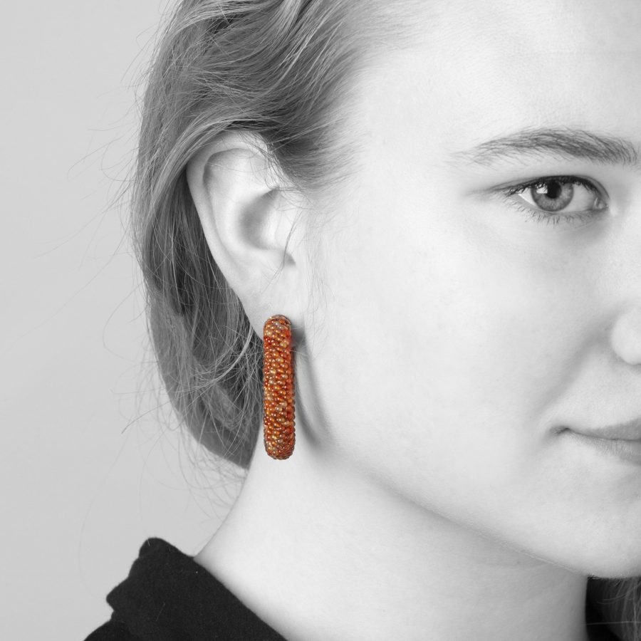 Carnelian and diamond hoop earrings by Hemmerle, Munich