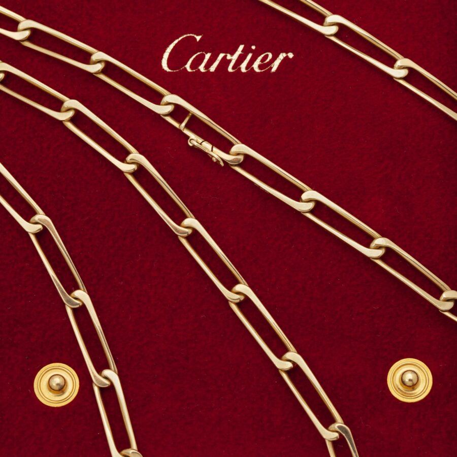 Cartier Paris two 18 ct yellow gold longchains