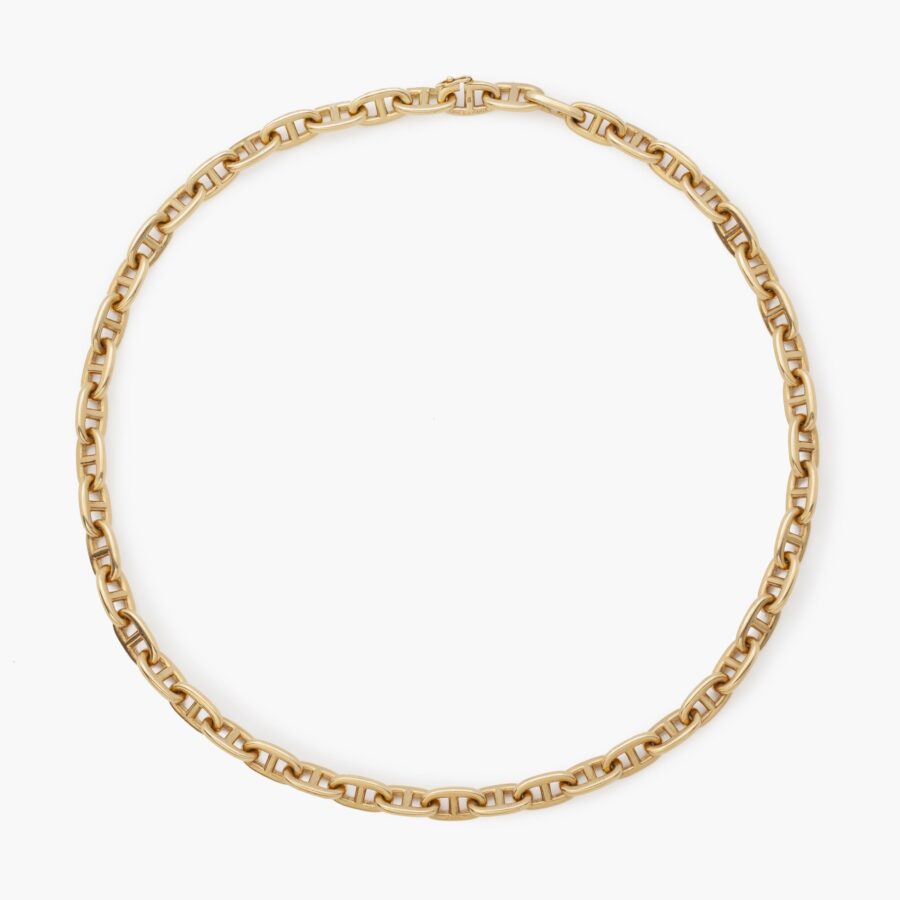 Eighteen carat yellow gold 'Chaîne d'Ancre' necklace signed Hermès Paris, made ca 1970