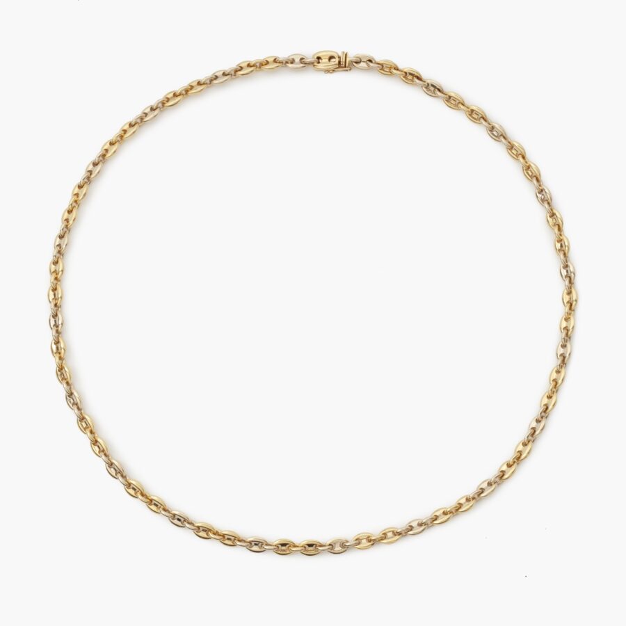 Cartier eighteen carat white and yellow gold coffee bean necklace