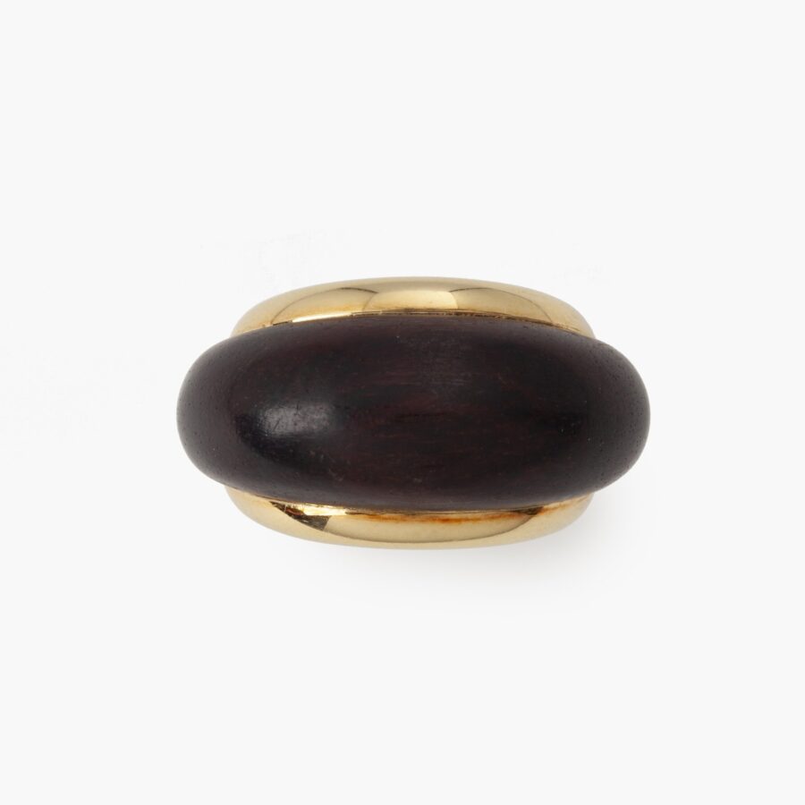 Van Cleef & Arpels eighteen carat yellow gold and wood ring, Paris, ca 1970