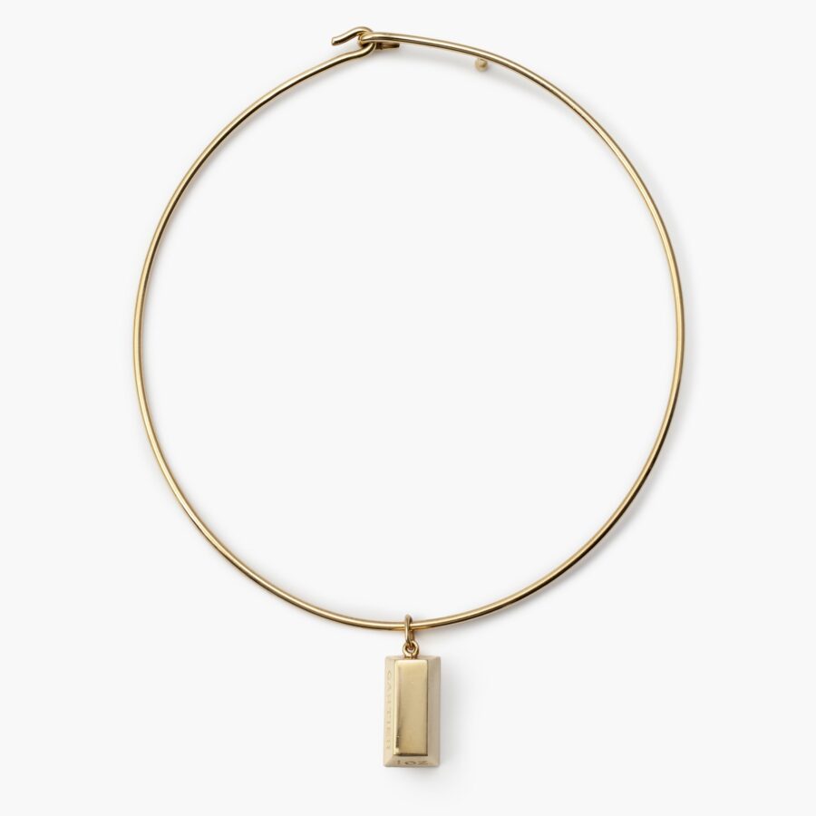 Cartier choker collar and gold bar ingot pendant