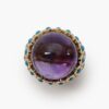 An eighteen carat yellow gold ring set with amethyst, turquoises and brilliant cut diamonds. Signed Cartier Paris, made ca 1960, and numbered. 