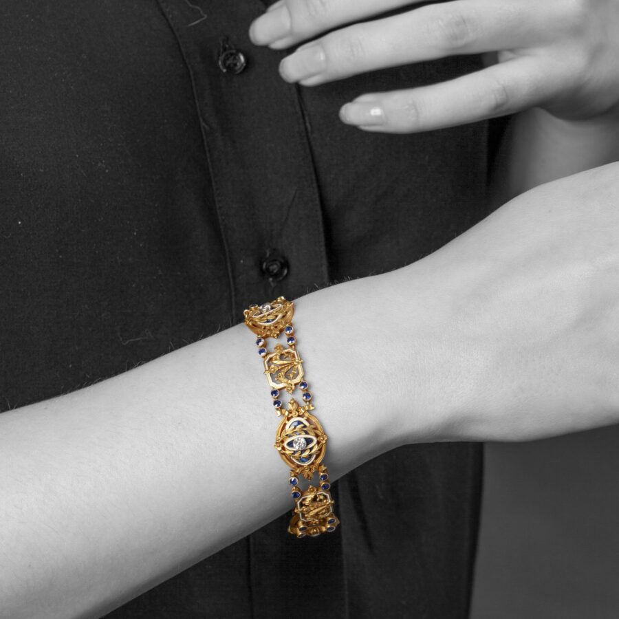 Antique bracelet Gautrait for Gariod made in Paris ca 1905