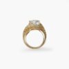 An eighteen carat yellow gold cross over ring ‘Toi et Moi’ set with two pear shaped diamonds and  many yellow diamonds. Made by Graff and numbered.