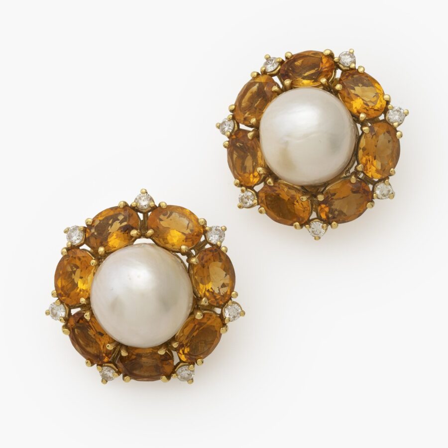 Seaman Schepps pearl citrine earrings