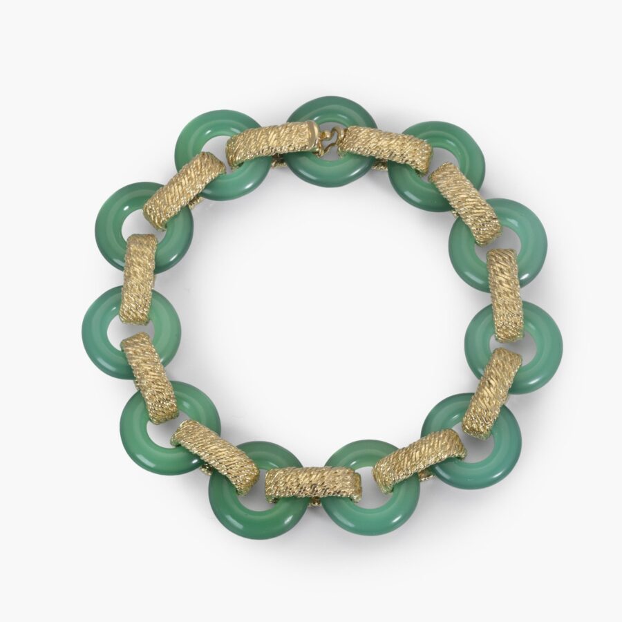 VCA green agate donut bracelet