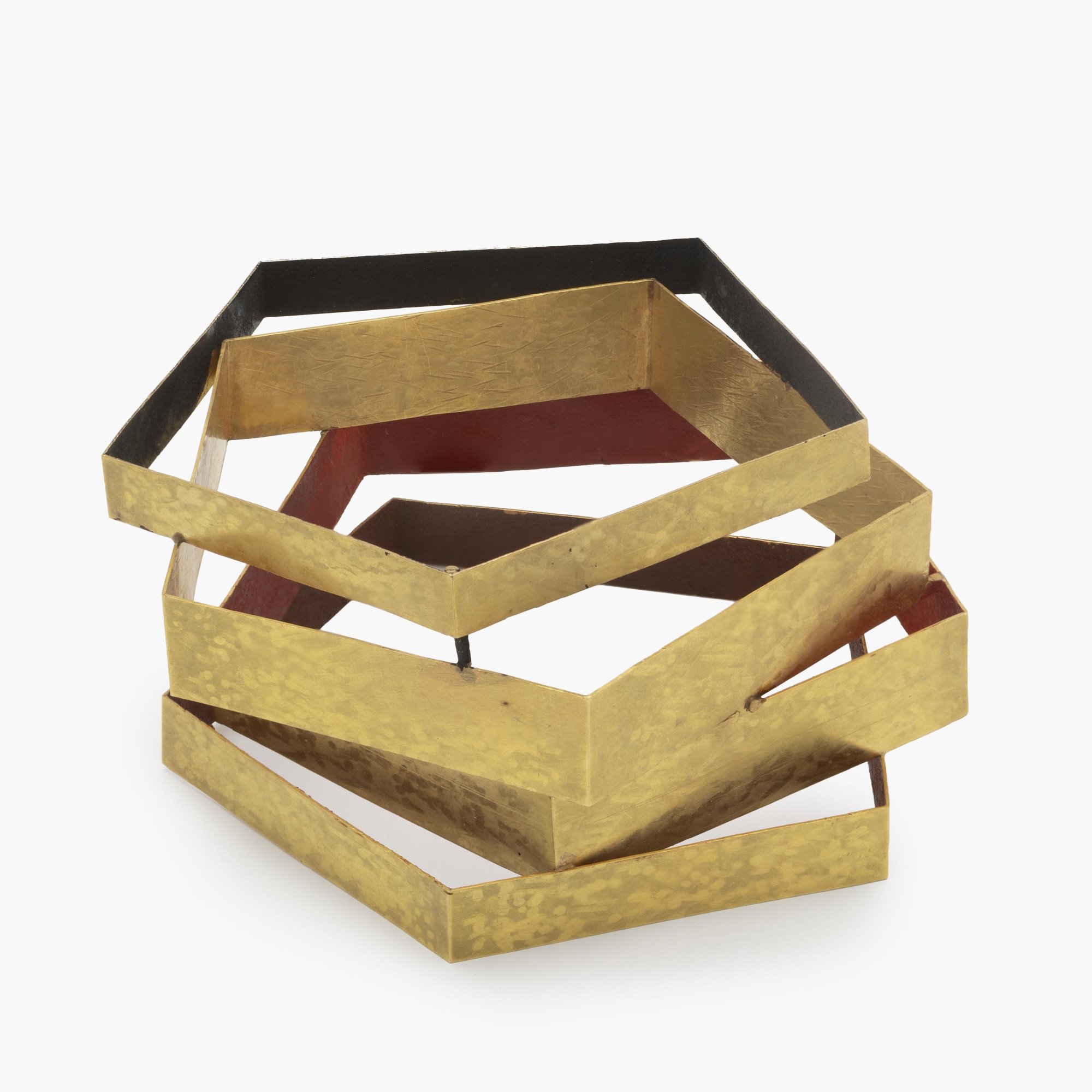 An eighteen carat yellow gold pentagonal bracelet, pigmented on the inside (brown, red, and black). Signed G. Babetto, made in Padua, ca 2012.
