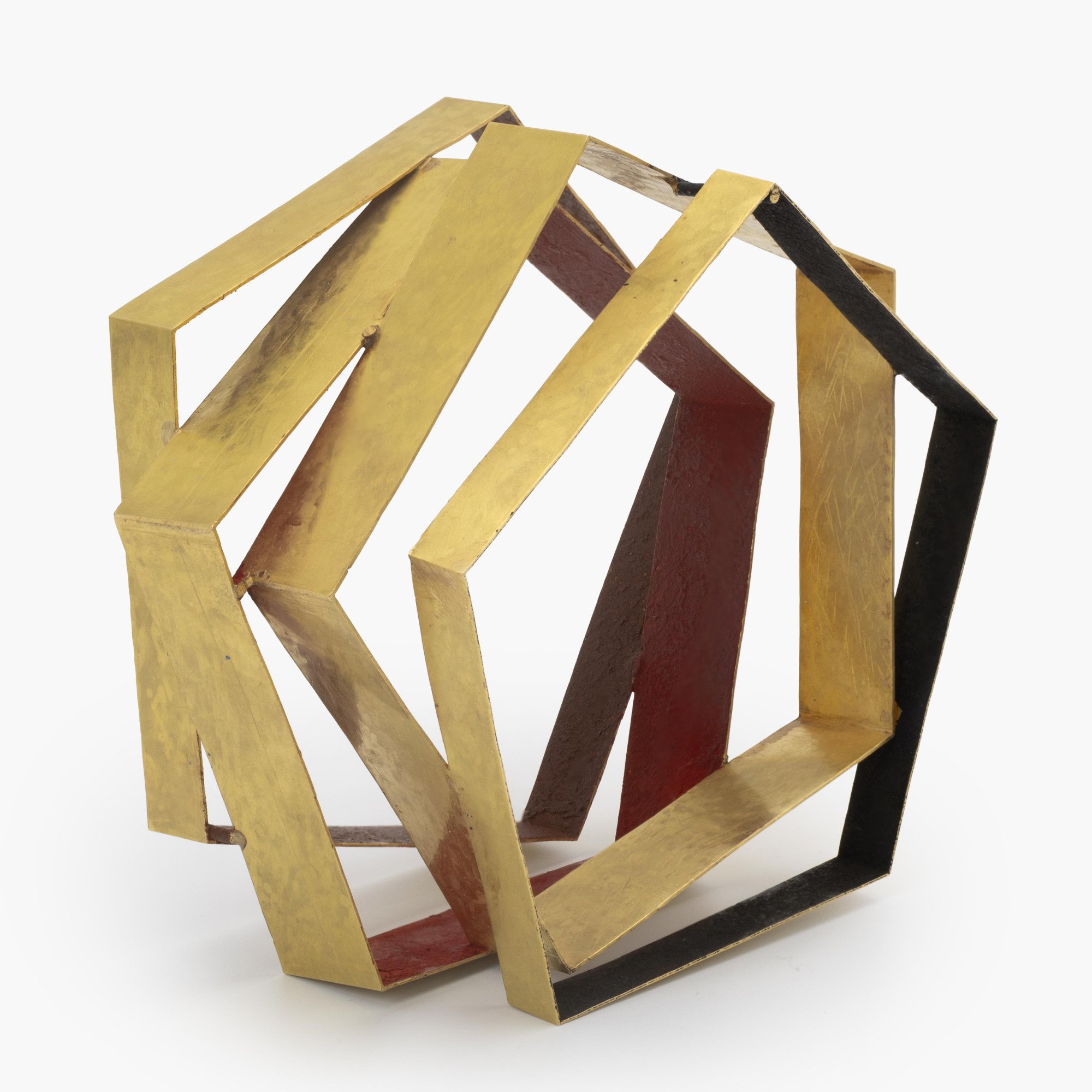 An eighteen carat yellow gold pentagonal bracelet, pigmented on the inside (brown, red, and black). Signed G. Babetto, made in Padua, ca 2012.
