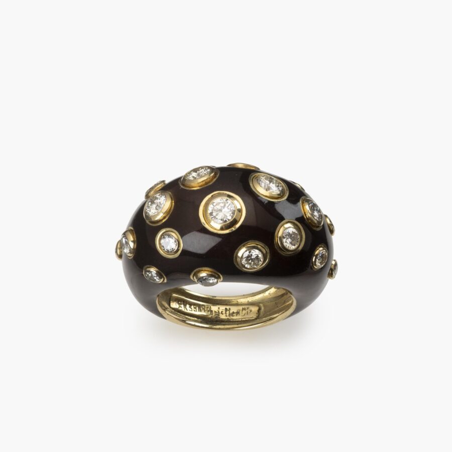 Dior enamel and diamond ring